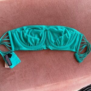 Victoria’s Secret Turquoise Bandeau Unlined Bra/Bikini Top with Strappy Sides